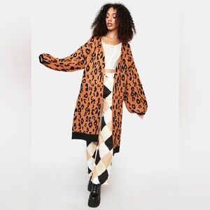 HYFVE L Leopard Print Soft Cardigan NWT